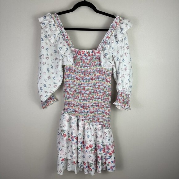 70°F/21°C Women's Puffy Sleeve Princess Tulle Mini Dress Size S Coquette Floral - Picture 10 of 11